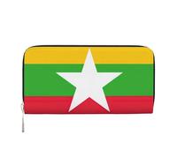 GaxfjRu Petit portefeuille en cuir imprimé drapeau de la Birmanie pour femme, porte-cartes de crédit, sac à main pour femme