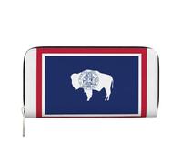 GaxfjRu Petit portefeuille en cuir imprimé drapeau de l'État du Wyoming pour femmes, porte-cartes de crédit pour femme, sac à main de poche pour femme