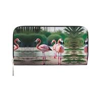 GaxfjRu Petit portefeuille en cuir imprimé flamants roses et ananas pour femme, porte-cartes de crédit, sac à main pour femme