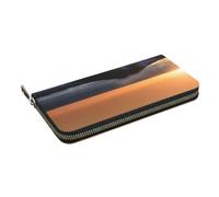 GaxfjRu Petit portefeuille en cuir imprimé « Last Sun Rays of Over The Sea Waves » pour femme, porte-cartes de crédit, sac à main pour femme