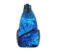 GaxfjRu Petit sac à dos à bandoulière avec chaîne ADN avec impression photo - Sac de poitrine - Sac banane pour l'extérieur