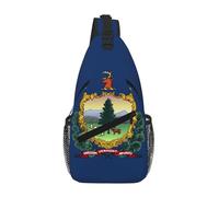 GaxfjRu Petit sac à dos à bandoulière imprimé drapeau de l'État du Vermont - Sac de poitrine - Sac banane pour l'extérieur