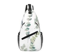 GaxfjRu Petit sac à dos à bandoulière imprimé feuilles d'eucalyptus - Sac banane pour l'extérieur