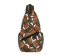GaxfjRu Petit sac à dos à bandoulière imprimé football vert, sac banane pour l'extérieur