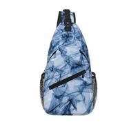GaxfjRu Petit sac à dos à bandoulière imprimé marbre bleu foncé, sac de poitrine, sac banane pour l'extérieur