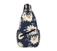 GaxfjRu Petit sac à dos à bandoulière imprimé marguerites, sac de poitrine, sac banane pour l'extérieur