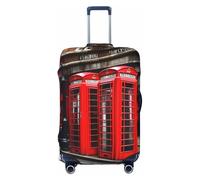 GaxfjRu Phone Booth Housse de protection pour valise Motif rue Londres Lavable Anti-rayures, Noir , XL