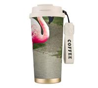 GaxfjRu Pink Flamingo Tasse à café isotherme en acier inoxydable de 591 ml avec couvercle, gobelet pour boissons chaudes et froides