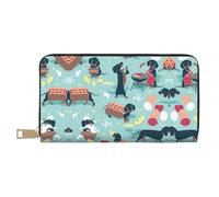 GaxfjRu Portefeuille Heaps of Orange Monarch Butterflies pour femme - Simili cuir avec fermeture éclair en métal, porte-cartes pour femmes à la mode et organisées, Hot dogs et limonade, One Size,