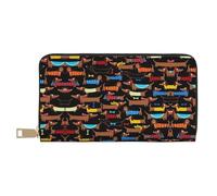 GaxfjRu Portefeuille Heaps of Orange Monarch Butterflies pour femme - Simili cuir avec fermeture éclair en métal, porte-cartes pour femmes à la mode et organisées, Teckels I Love My Dog, One Size,