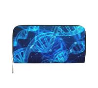 GaxfjRu Portefeuille long en cuir avec impression photo pour homme - Style vintage - Avec chaîne ADN - Porte-cartes de crédit