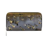 GaxfjRu Portefeuille long en cuir avec imprimé canards sauvages chasseurs volants pour homme