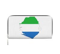 GaxfjRu Portefeuille long en cuir avec imprimé carte de la Sierra Leone pour homme Aspect vintage Porte-cartes de crédit