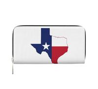 GaxfjRu Portefeuille long en cuir avec imprimé carte de l'État du Texas pour homme, style vintage, porte-cartes de crédit