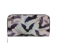 GaxfjRu Portefeuille long en cuir avec imprimé chauve-souris d'Halloween pour homme, style vintage, porte-cartes de crédit