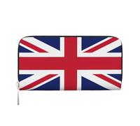 GaxfjRu Portefeuille long en cuir avec imprimé drapeau britannique pour homme, style vintage, porte-cartes de crédit
