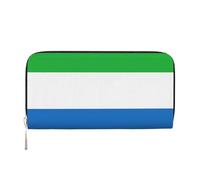 GaxfjRu Portefeuille long en cuir avec imprimé drapeau de la Sierra Leone pour homme, style vintage, porte-cartes de crédit