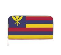 GaxfjRu Portefeuille long en cuir avec imprimé drapeau du royaume d'Hawaï pour homme Aspect vintage Porte-cartes de crédit