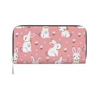 GaxfjRu Portefeuille long en cuir avec imprimé lapin blanc mignon pour homme, style vintage, porte-cartes de crédit
