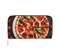 GaxfjRu Portefeuille long en cuir avec imprimé pizza pour homme, style vintage, porte-cartes de crédit