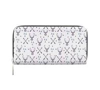 GaxfjRu Portefeuille long en cuir avec motif de flèches de chasse et triangles de cerf pour homme