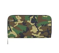 GaxfjRu Portefeuille long en cuir pour homme avec imprimé camouflage militaire vert