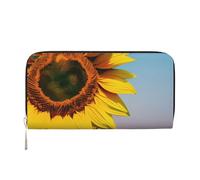 GaxfjRu Portefeuille long en cuir pour homme avec imprimé tournesols et fleurs