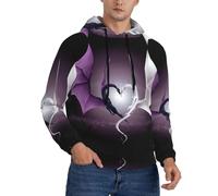 GaxfjRu Purple and Wirte Dragons Sweat à capuche britannique pour homme, sweat à capuche pour homme, tissus entièrement en polyester, confortable au toucher, Noir , XL-5XL