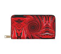 GaxfjRu Red Flower Vortex Spiral Portefeuille élégant pour femme avec porte-cartes de crédit en cuir synthétique et fermeture éclair métallique sécurisée, blanc, One Size, Classique
