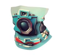GaxfjRu Retro Cool Camera Collection Print Cooling Multi Use Neck Gaiter Men and Women Summer Face Mask for Work Running Sports