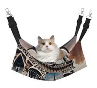 GaxfjRu Romantique Paris Tour Eiffel Bycicle Lit Réglable Hamac Hamac Perchoir pour Fenêtre Confortable Velours Pet Sleeper et Lounge pour Chatons