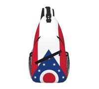 GaxfjRu Sac à bandoulière imprimé drapeau de l'État de l'Ohio pour femme et homme, sac à bandoulière pour voyage, randonnée, sac à dos à bandoulière