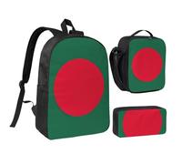 GaxfjRu Sac à dos d'école léger imprimé drapeau du Bangladesh, sac à dos d'école, sac à dos d'école avec boîte à déjeuner et trousse à crayons
