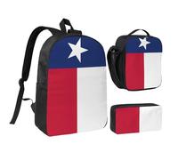 GaxfjRu Sac à dos d'école léger imprimé drapeau du Texas, sac à dos d'école, sac à dos d'école, boîte à déjeuner et trousse à crayons