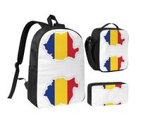 GaxfjRu Sac à dos d'école, sac à dos léger 3 pièces, avec boîte à déjeuner et trousse à crayons