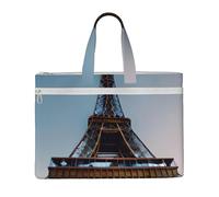 GaxfjRu Sac fourre-tout en toile imprimé Tour Eiffel Paris pour ordinateur portable pour femme, sacs de travail décontractés pour voyage, bureau, université