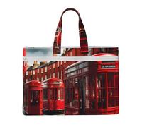 GaxfjRu Sac fourre-tout en toile pour ordinateur portable avec impression de rue de Londres rouge pour femme, sac de travail décontracté pour voyage, bureau, université