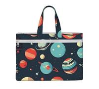 GaxfjRu Sac fourre-tout en toile pour ordinateur portable avec impression planète spatiale pour femme, sac de travail décontracté pour voyage, bureau, université