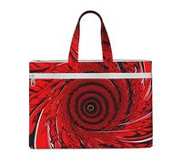 GaxfjRu Sac fourre-tout en toile pour ordinateur portable avec impression spirale et vortex de fleurs rouges pour femme, sac de travail décontracté pour voyage, bureau, université