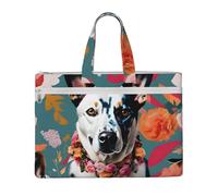 GaxfjRu Sac fourre-tout en toile pour ordinateur portable avec imprimé de chien de bétail pour femme, sac de travail décontracté pour voyage, bureau, université