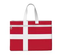 GaxfjRu Sac fourre-tout en toile pour ordinateur portable avec imprimé drapeau danois pour femme, sac de travail décontracté pour voyage, bureau, université
