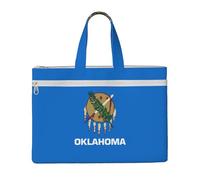 GaxfjRu Sac fourre-tout en toile pour ordinateur portable avec imprimé drapeau de l'État de l'Oklahoma pour femme, sac de travail décontracté pour voyage, bureau, université