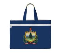 GaxfjRu Sac fourre-tout en toile pour ordinateur portable avec imprimé drapeau de l'État du Vermont pour femme, sac de travail décontracté pour voyage, bureau, université