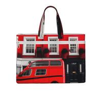 GaxfjRu Sac fourre-tout en toile pour ordinateur portable avec imprimé Londres Street pour femme, sac de travail décontracté pour voyage, bureau, université