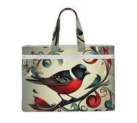 GaxfjRu Sac fourre-tout en toile pour ordinateur portable avec imprimé notes de musique et oiseaux bleu sarcelle pour femme, sac de travail décontracté pour voyage, bureau, université