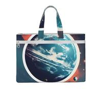 GaxfjRu Sac fourre-tout en toile pour ordinateur portable avec imprimé planète spatiale pour femme, sac de travail décontracté pour voyage, bureau, université