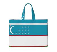 GaxfjRu Sac fourre-tout imprimé drapeau de la République d'Ouzbékistan en toile pour ordinateur portable pour femme, sacs de travail décontractés pour voyage, bureau, université