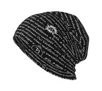 Gaxfjru Supernatural Inspiration Bonnet d'hiver chaud en tricot doux et doux pour la peau pour homme et femme Noir, Noir , Taille unique