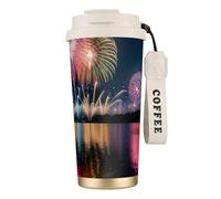 GaxfjRu Tasse à café isotherme à double couvercle 500 ml, en acier inoxydable 316 avec paille