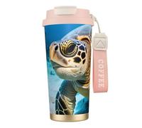 GaxfjRu Tasse à café isotherme à double couvercle en acier inoxydable 316 avec paille - 500 ml